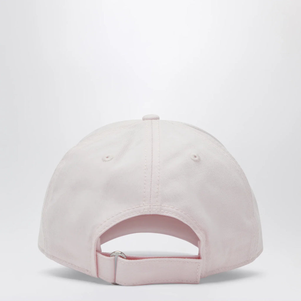 Moncler Pink baseball cap with logo patch