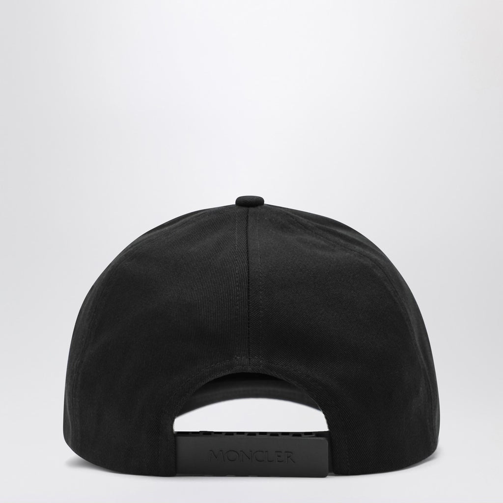 Moncler Black baseball cap with logo patch