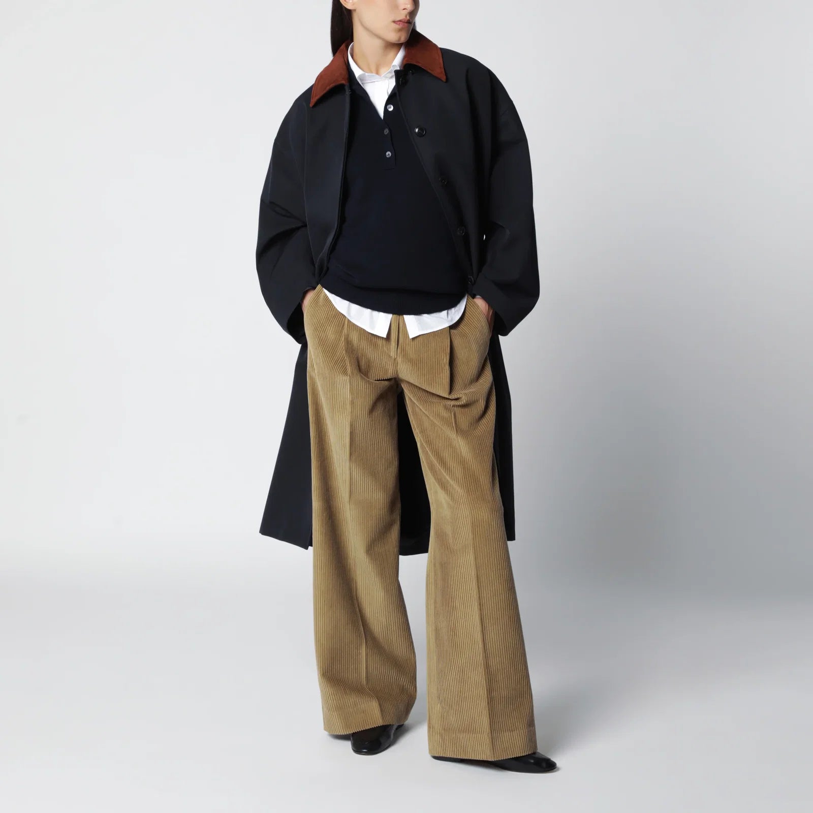 Róhe Navy Cotton and Wool-Blend Coat