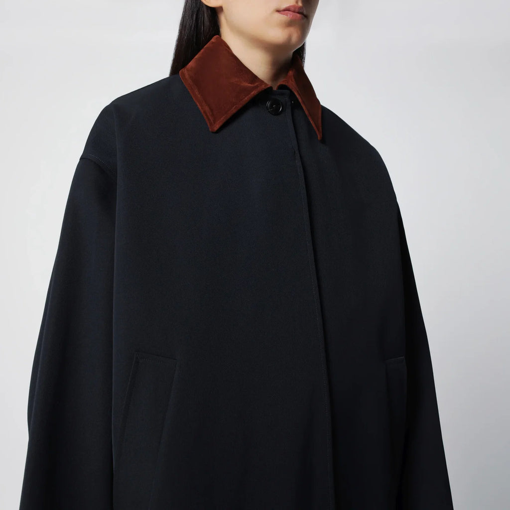 Róhe Navy Cotton and Wool-Blend Coat