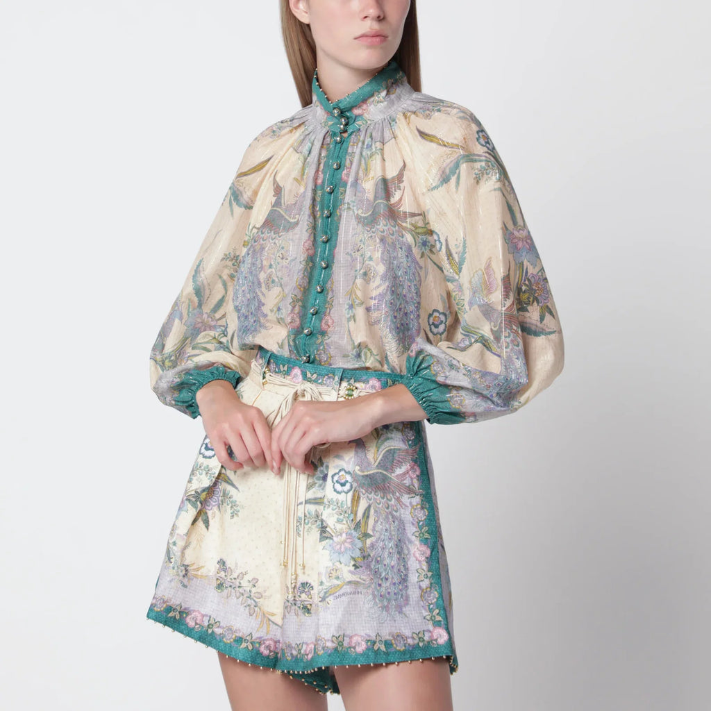 ZIMMERMANN Cream cotton and silk Indra shirt