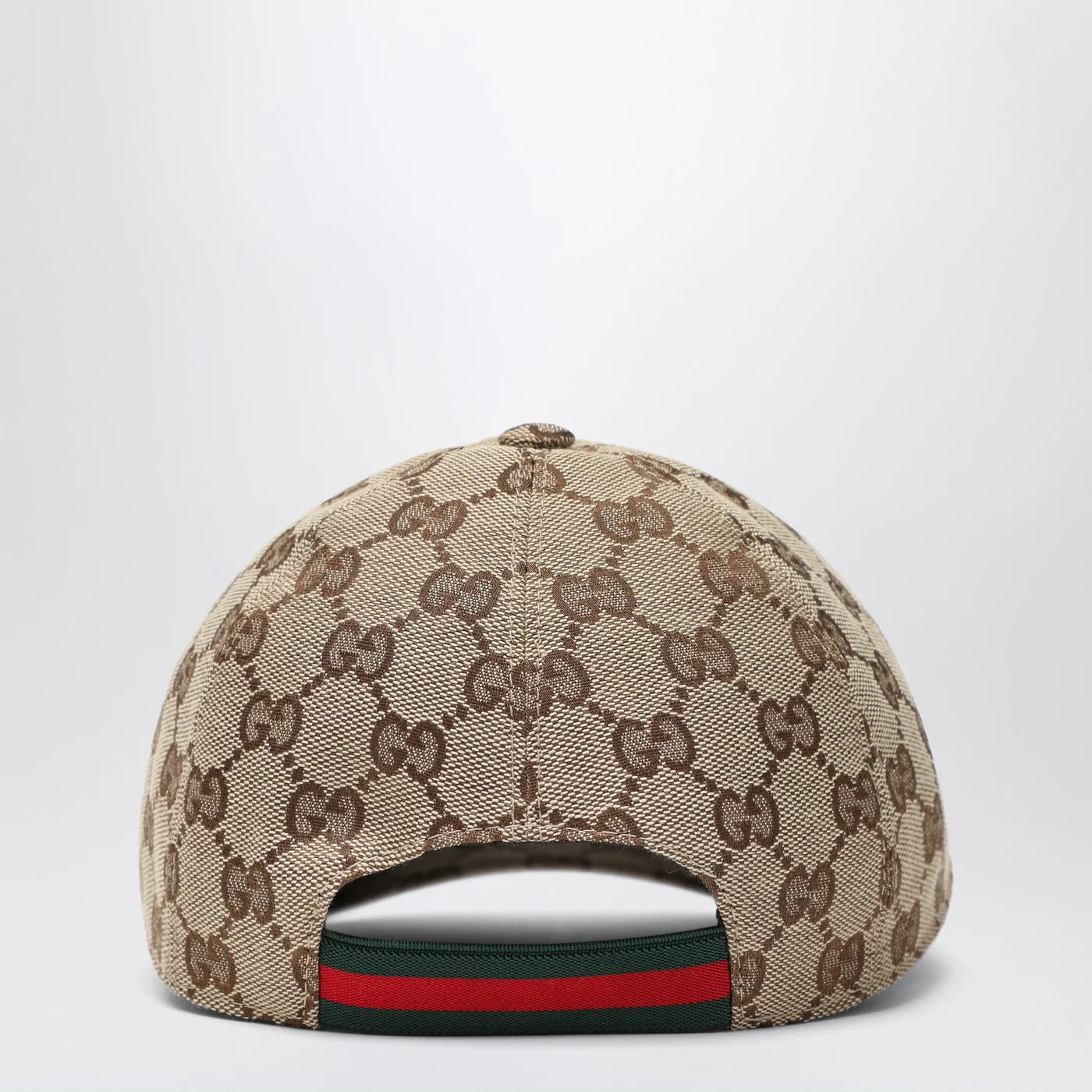 GUCCI Beige and ebony GG fabric baseball cap