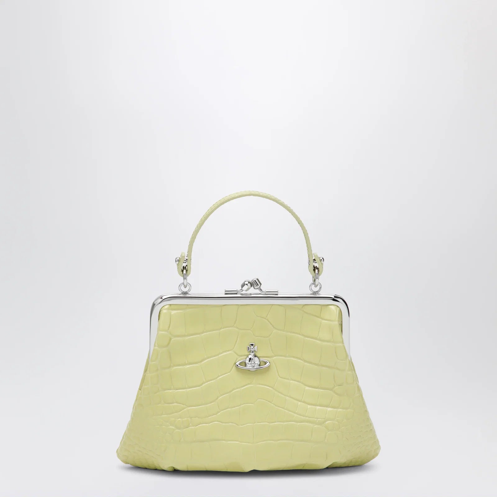 Vivienne Westwood Granny Frame crocodile-embossed leather purse, lime