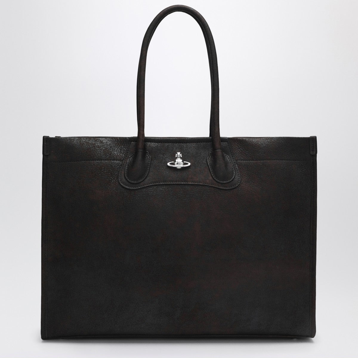 Vivienne Westwood Troy tote bag in dark brown leather