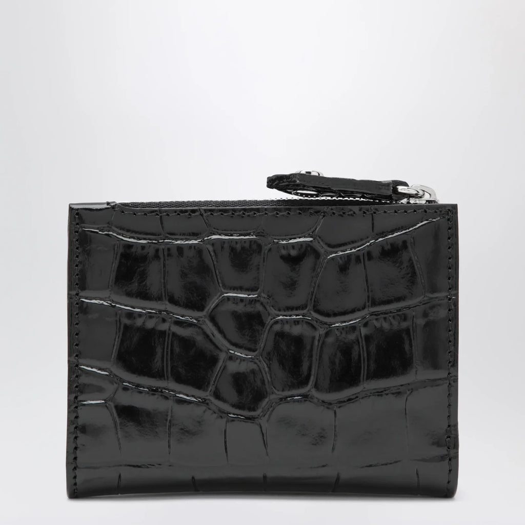 Vivienne Westwood Slim Flap crocodile-embossed leather card holder, black