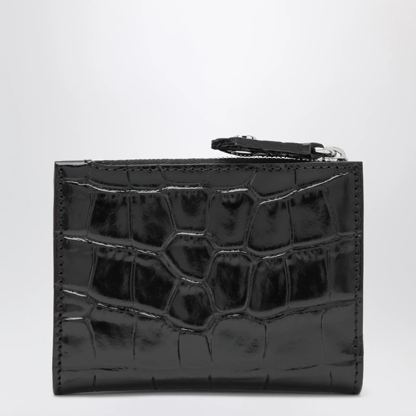 Vivienne Westwood Slim Flap crocodile-embossed leather card holder, black