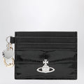 Vivienne Westwood Croc-embossed leather card holder with charms, black