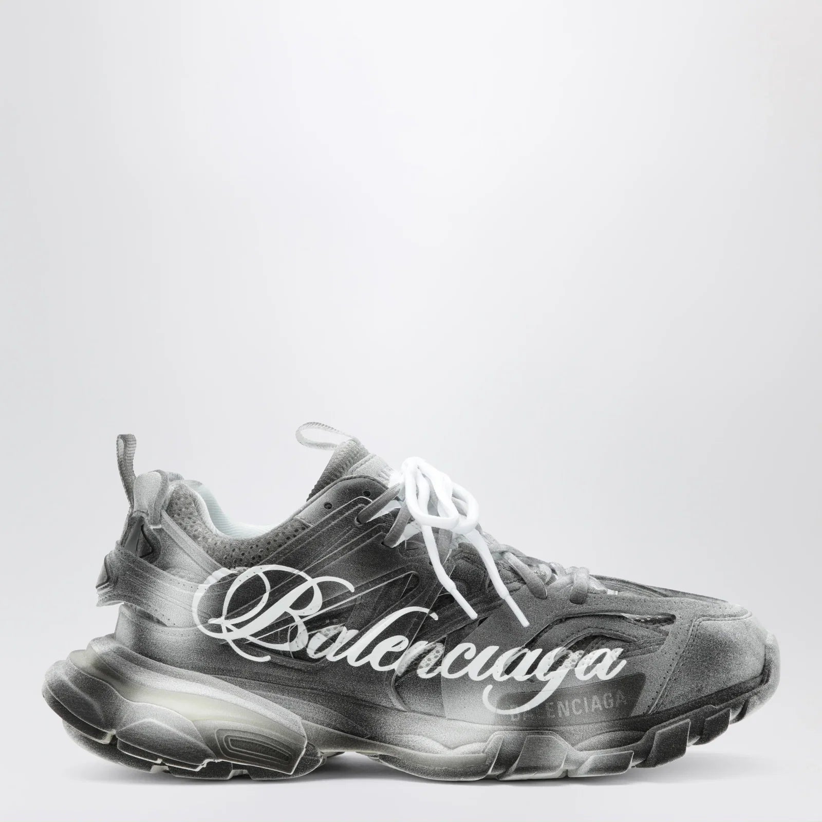 Balenciaga Track Stencil Logo sneakers in black/white