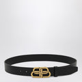Balenciaga Black leather BB belt