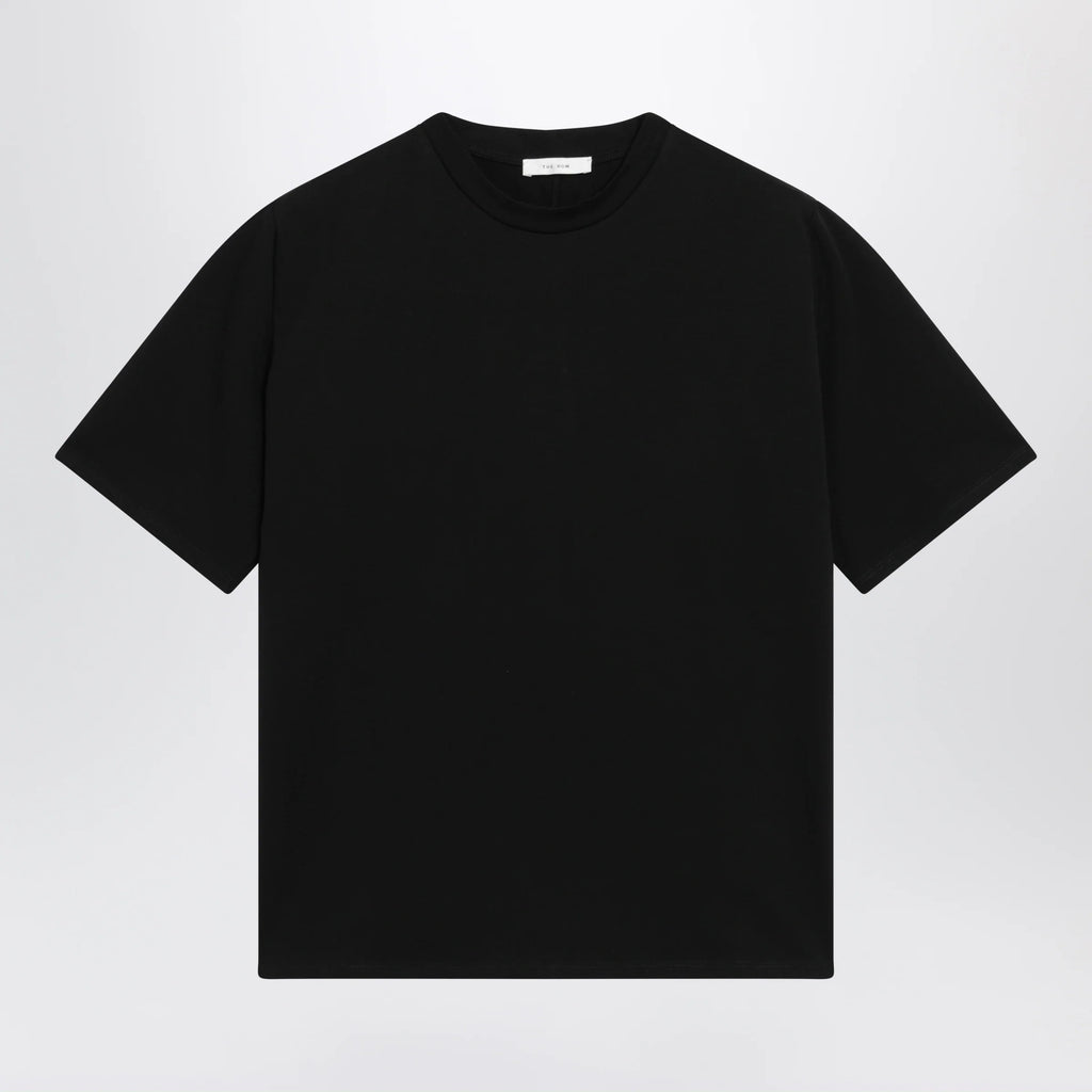 The Row Black cotton short-sleeve crewneck T-shirt