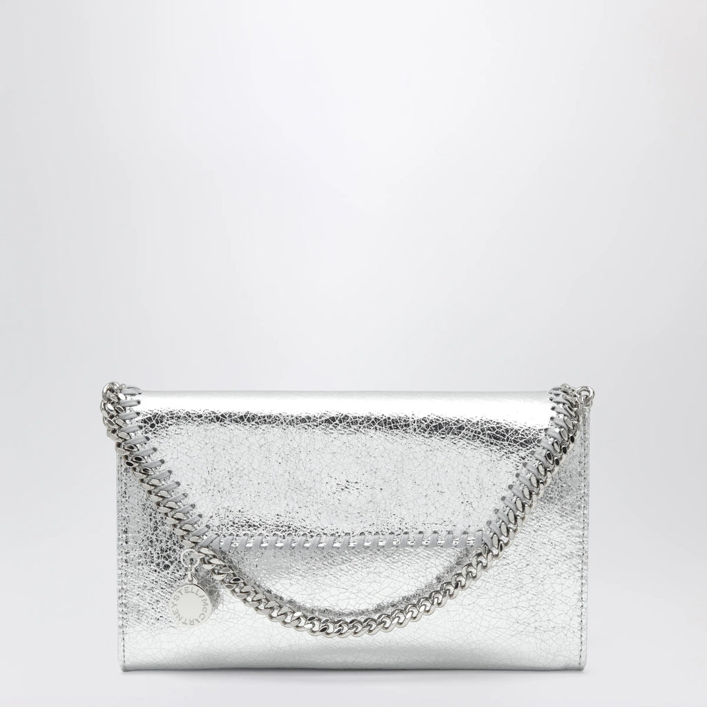Stella McCartney Falabella metallic silver crossbody wallet bag