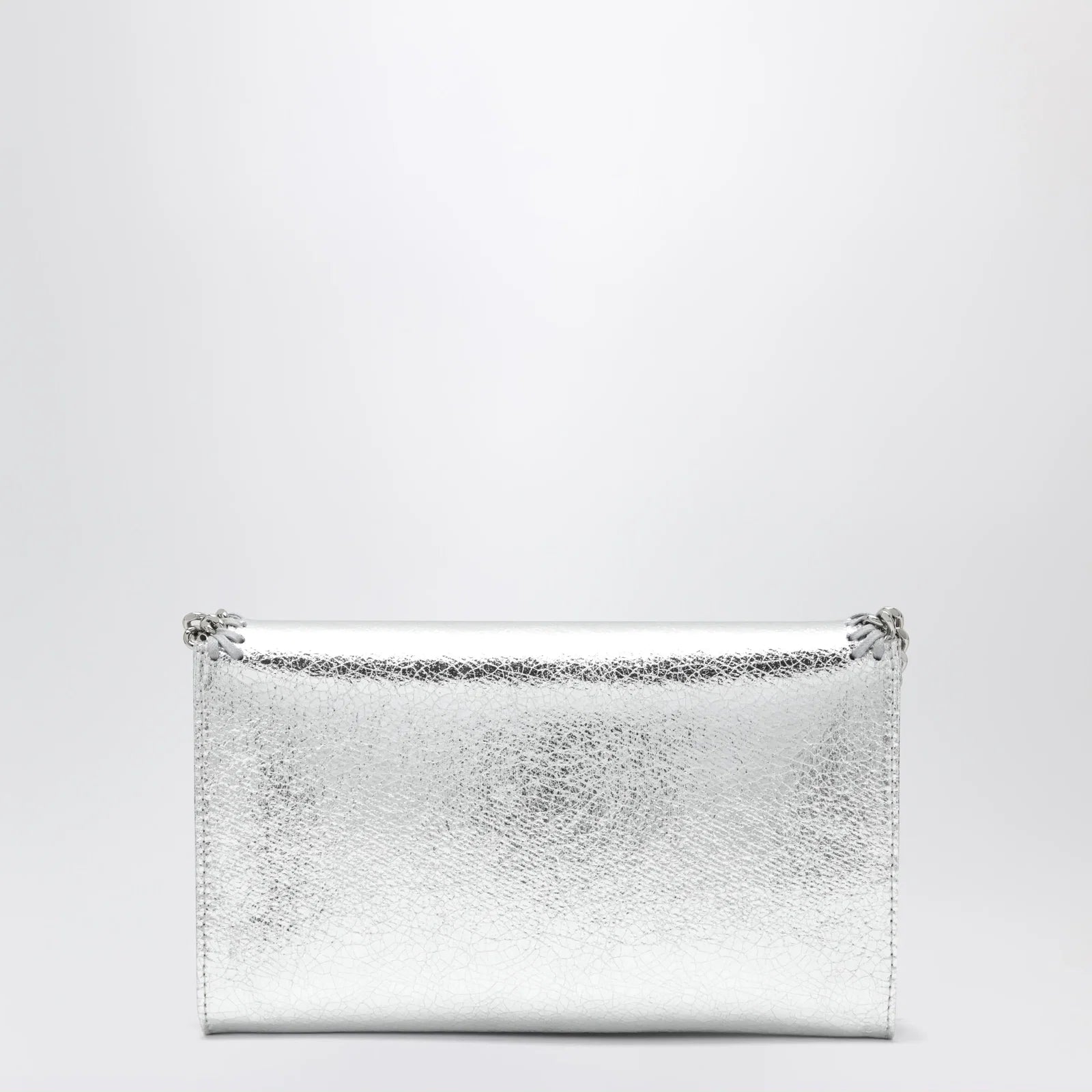 Stella McCartney Falabella metallic silver crossbody wallet bag