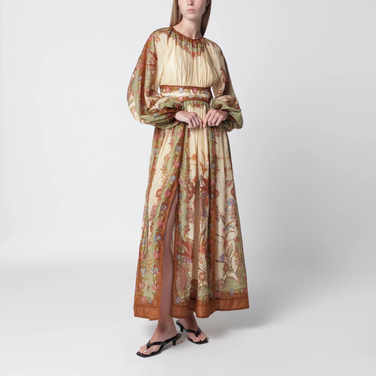 ZIMMERMANN Cream cotton and silk Indra maxi dress