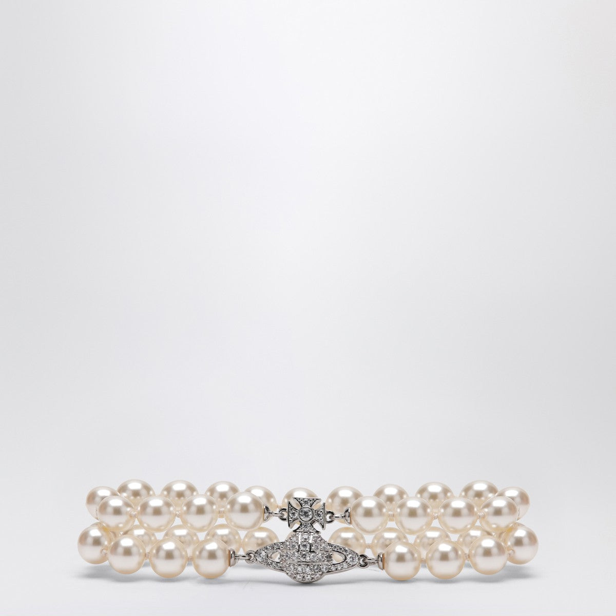 Vivienne Westwood Double bracelet with pearls and Orb logo