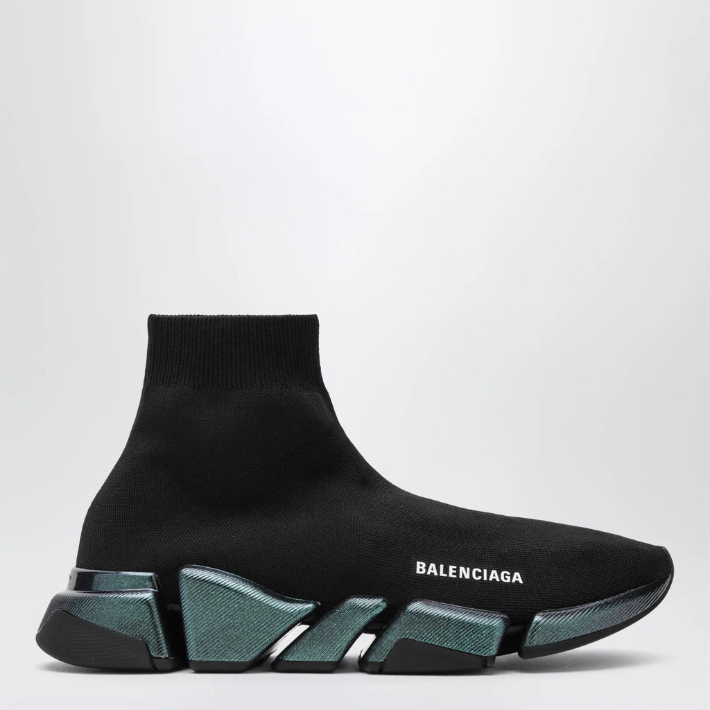 Balenciaga Black/blue Speed 2.0 Iridescent knit sneakers