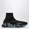 Balenciaga Black/blue Speed 2.0 Iridescent knit sneakers
