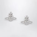 Vivienne Westwood Platinum-Tone Metal Orb Earrings with Crystals