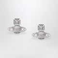 Vivienne Westwood Platinum-Tone Metal Orb Earrings with Crystals
