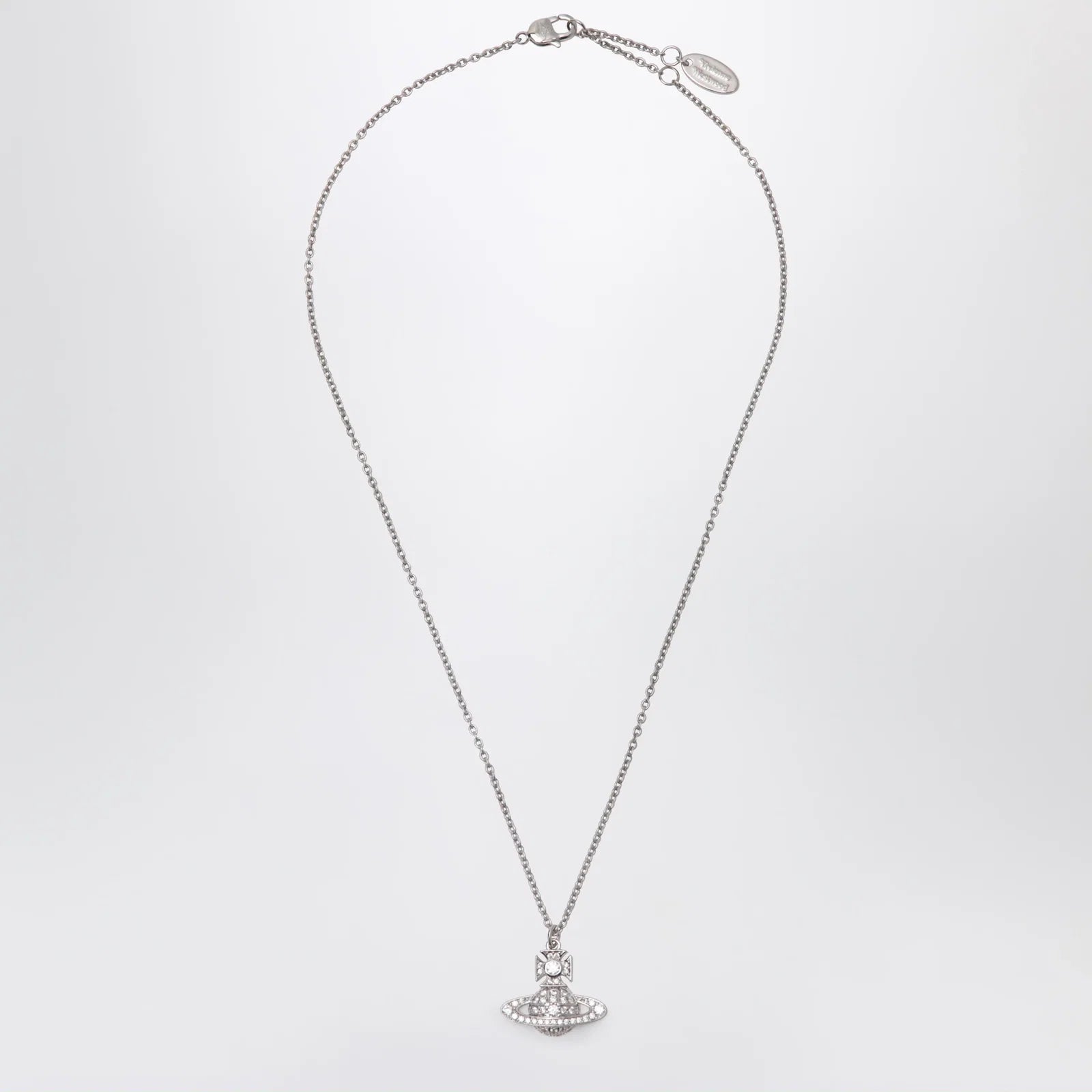 Vivienne Westwood Orb pendant necklace in platinum with crystals