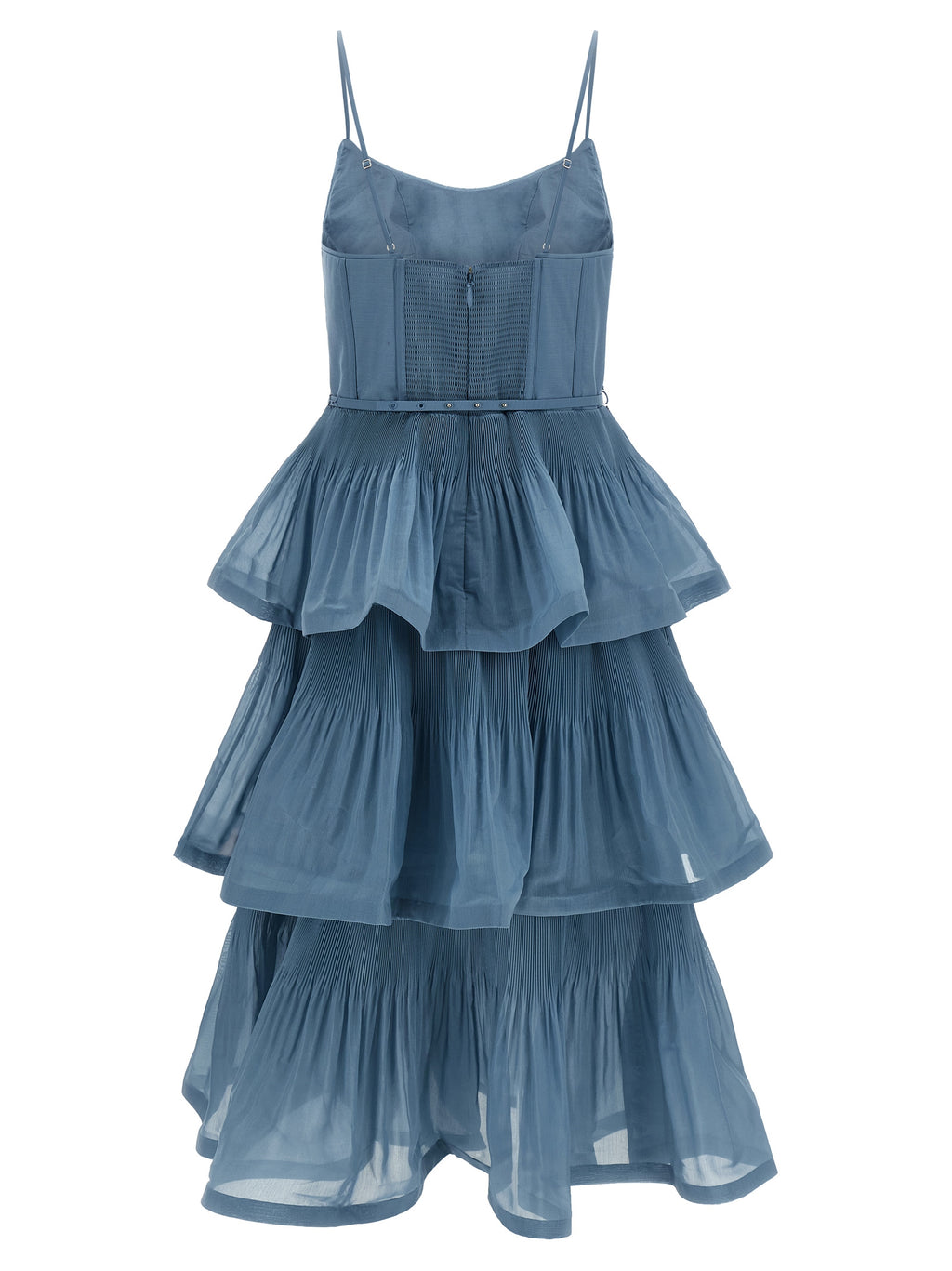 Zimmermann Pleated Tiered Midi Dress