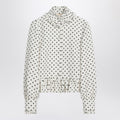 Valentino White single-breasted jacket with black polka dots