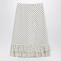 Valentino Ivory polka-dot skirt with ruffles