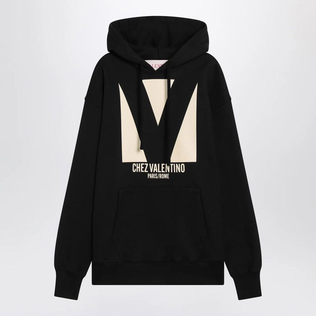 Black sweatshirt with Chez Valentino print