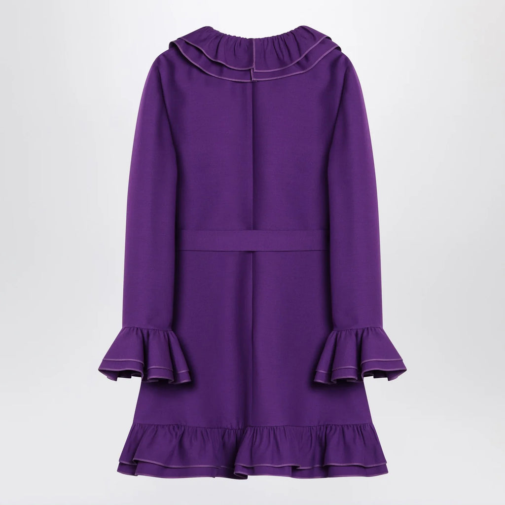 Valentino Purple wool and silk mini dress
