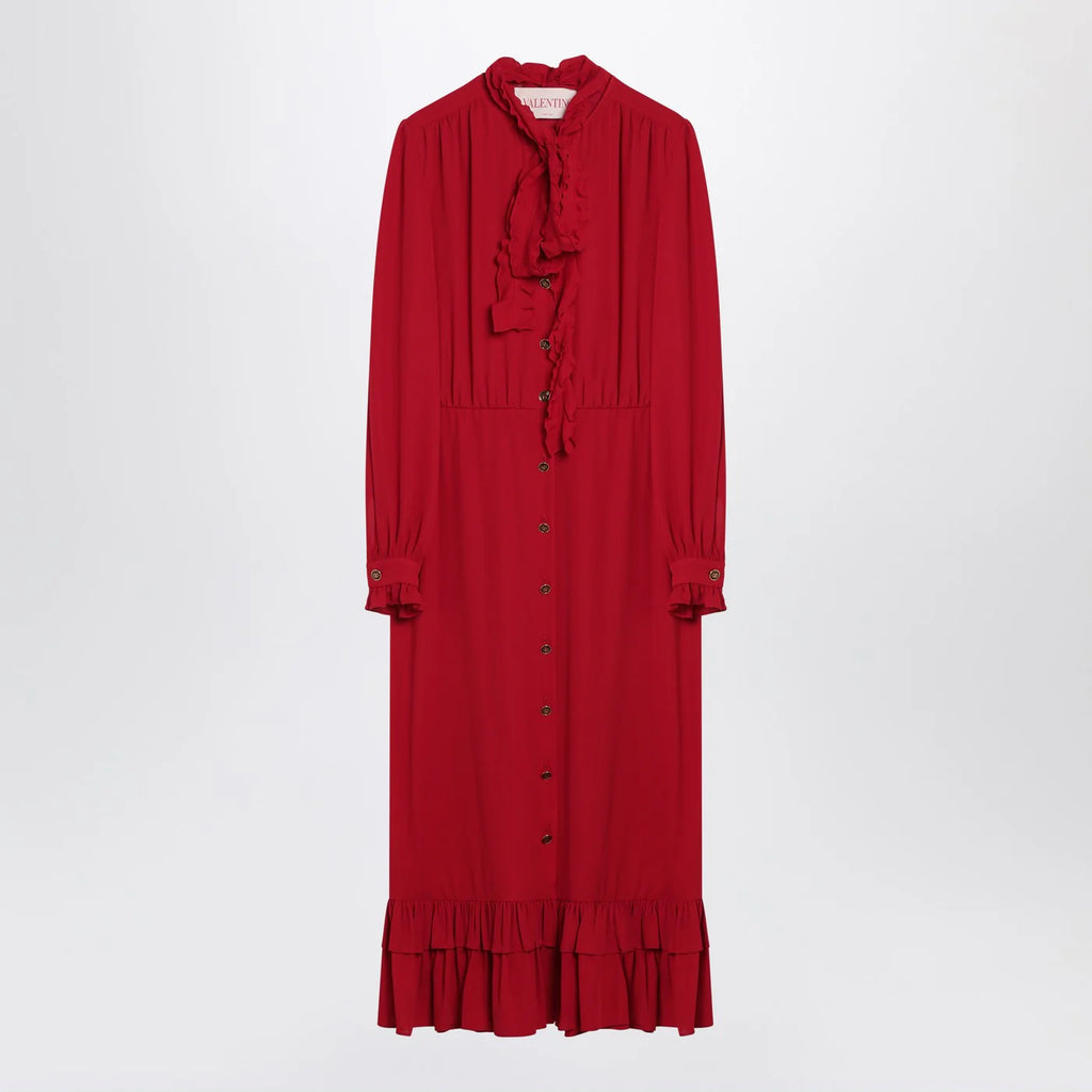 Valentino Red dress with ruffled bow