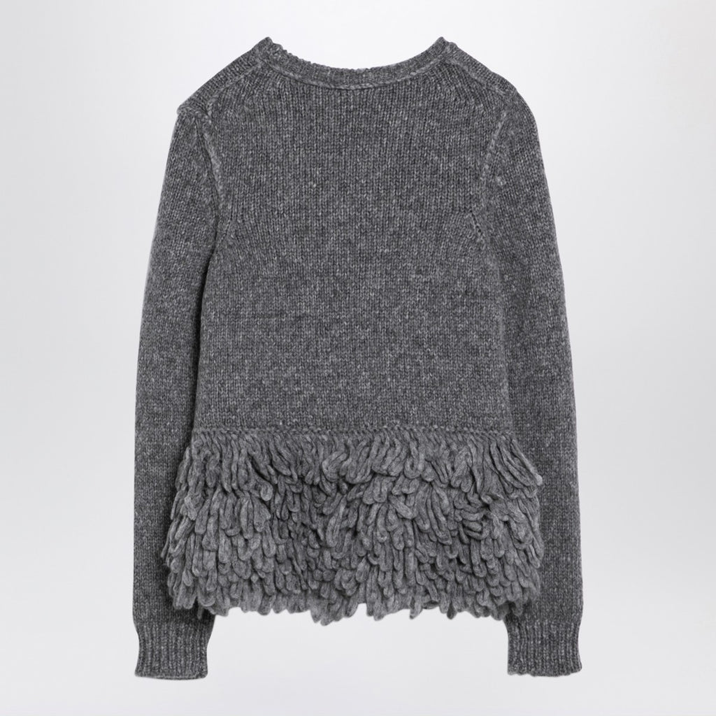 Stella McCartney Grey wool sweater with feather insert