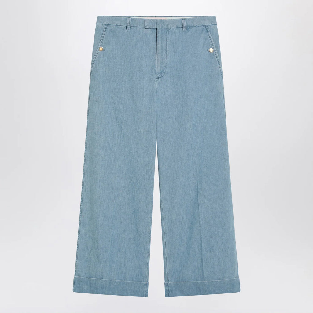 Valentino Light blue wide jeans with cuff