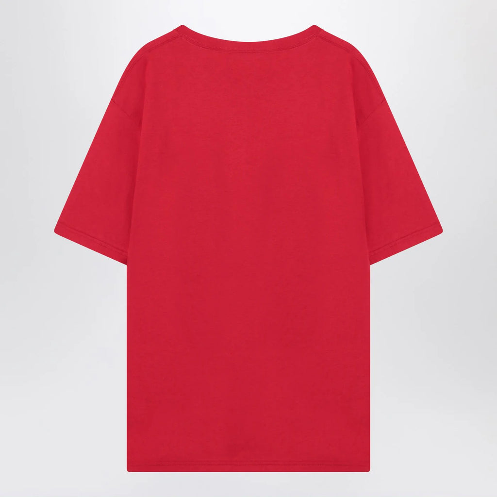 Red T-shirt with Chez Valentino print