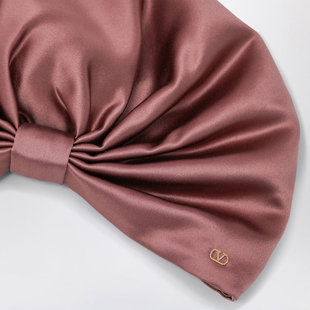 Valentino Garavani Antique pink silk foulard turban