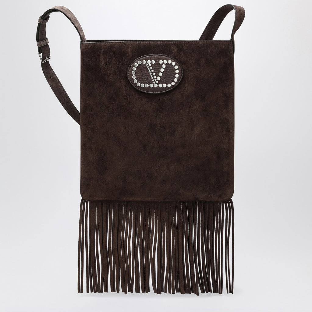 Valentino Garavani Nellcôte dark brown suede bag
