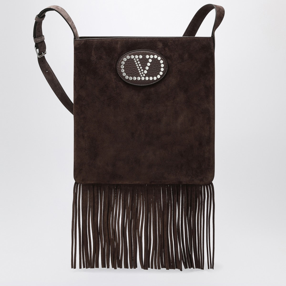Valentino Garavani Nellcôte dark brown suede bag