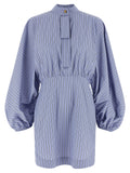 Zimmermann Drawstring Stripe Mini Dress