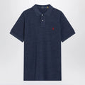 Polo Ralph Lauren Navy mélange cotton Custom Slim-Fit polo shirt