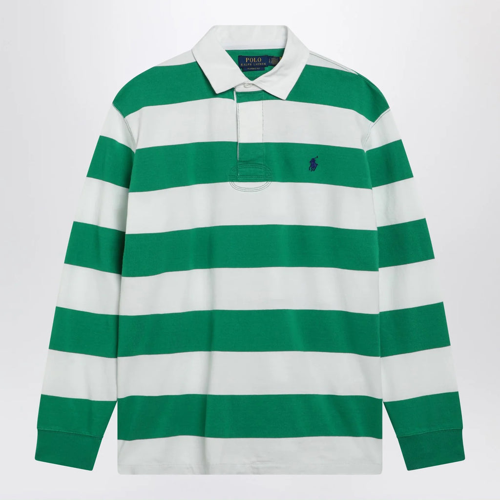 Polo Ralph Lauren White/green striped Classic Fit polo shirt