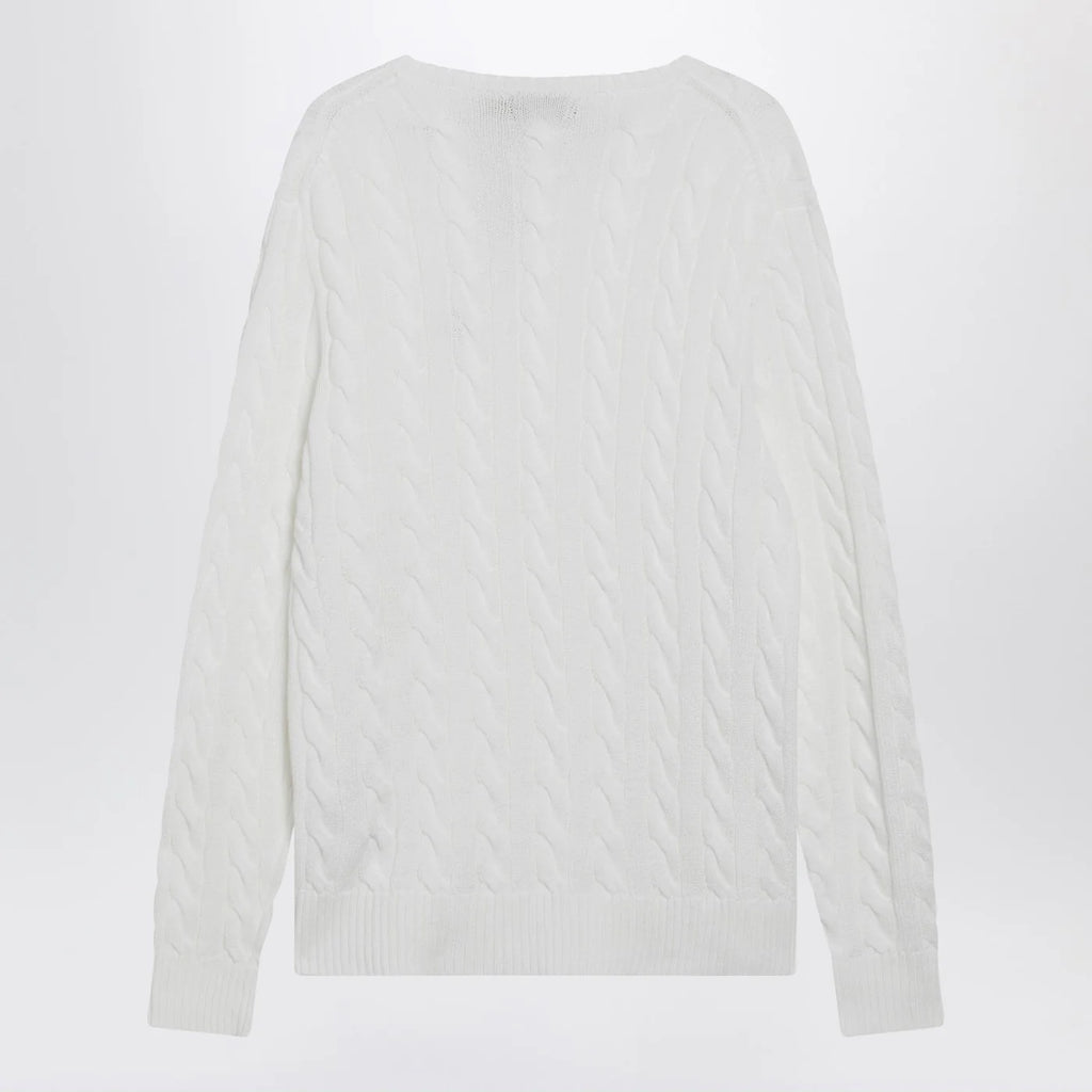 Polo Ralph Lauren White cable-knit cotton sweater