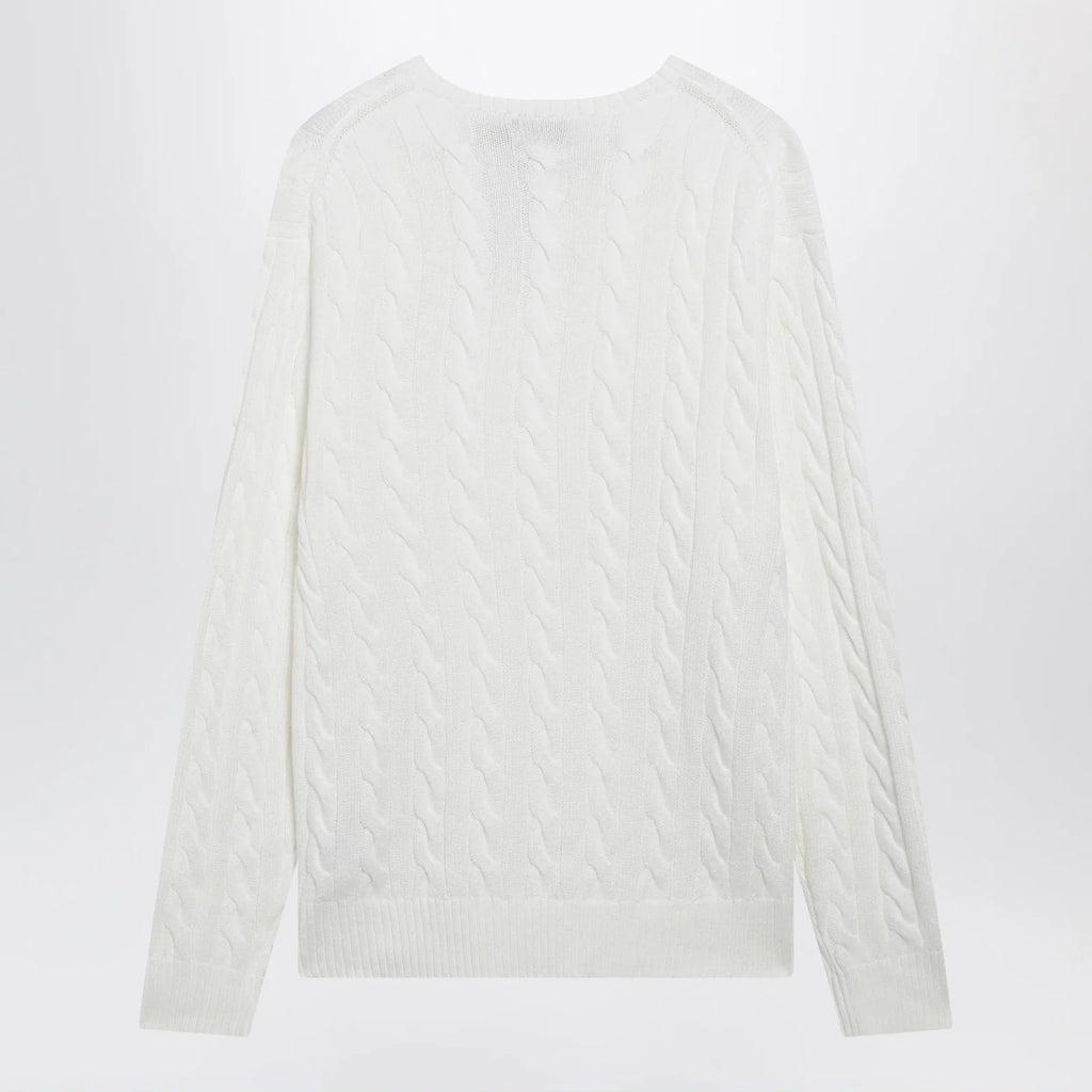 Polo Ralph Lauren White cable-knit cotton sweater