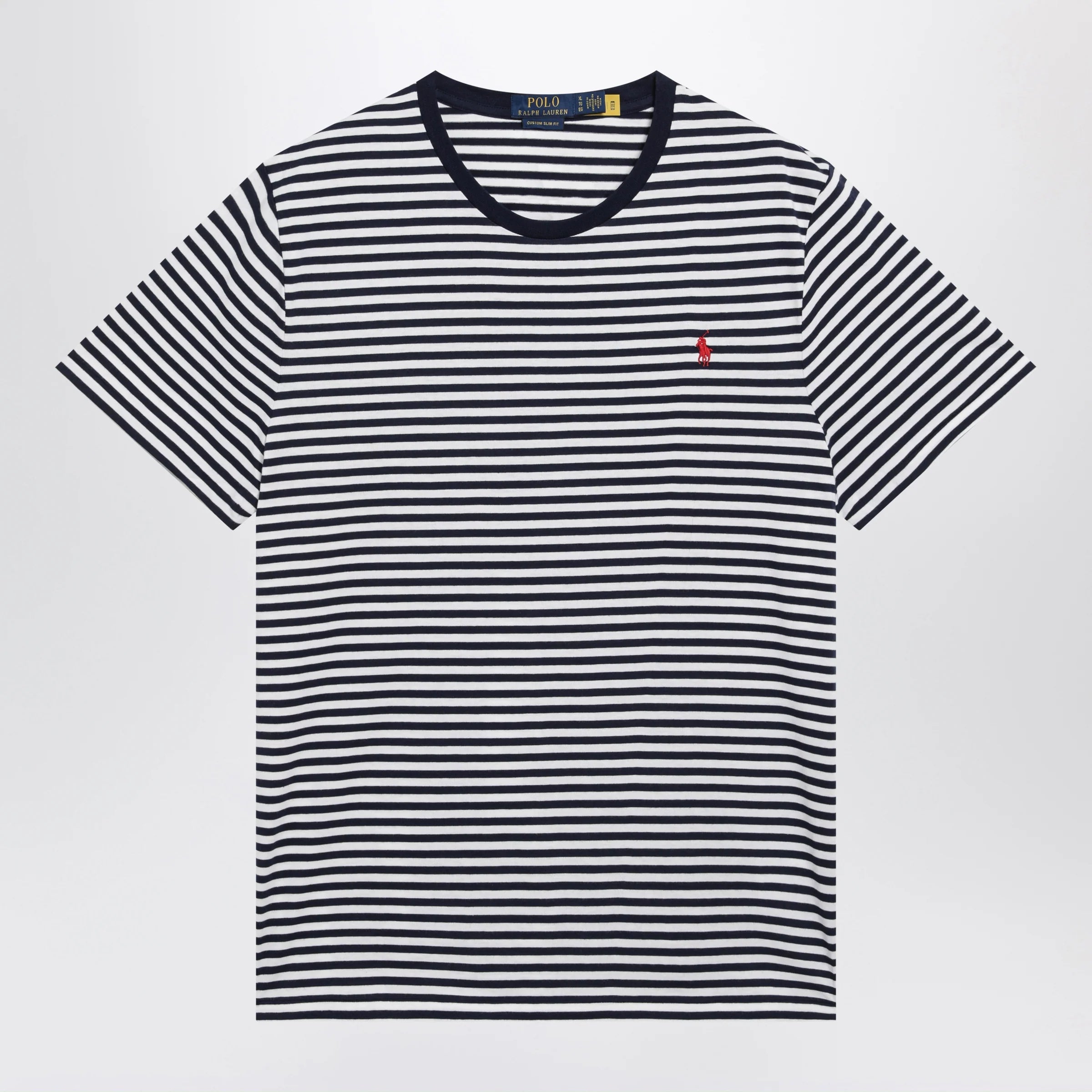 Polo Ralph Lauren White/Navy striped Custom Slim-Fit T-shirt