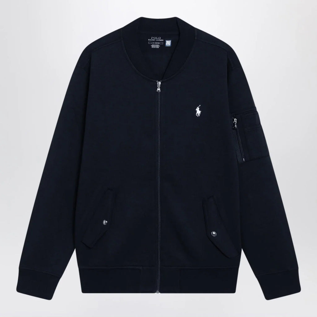 Polo Ralph Lauren Navy blue zip-up cotton-blend sweatshirt