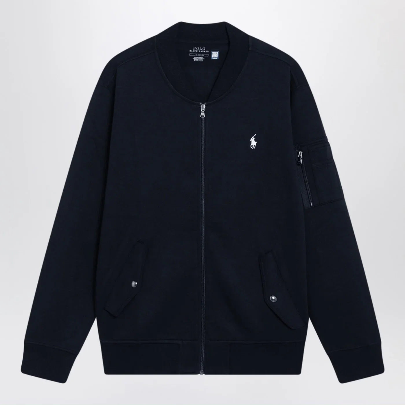 Polo Ralph Lauren Navy blue zip-up cotton-blend sweatshirt