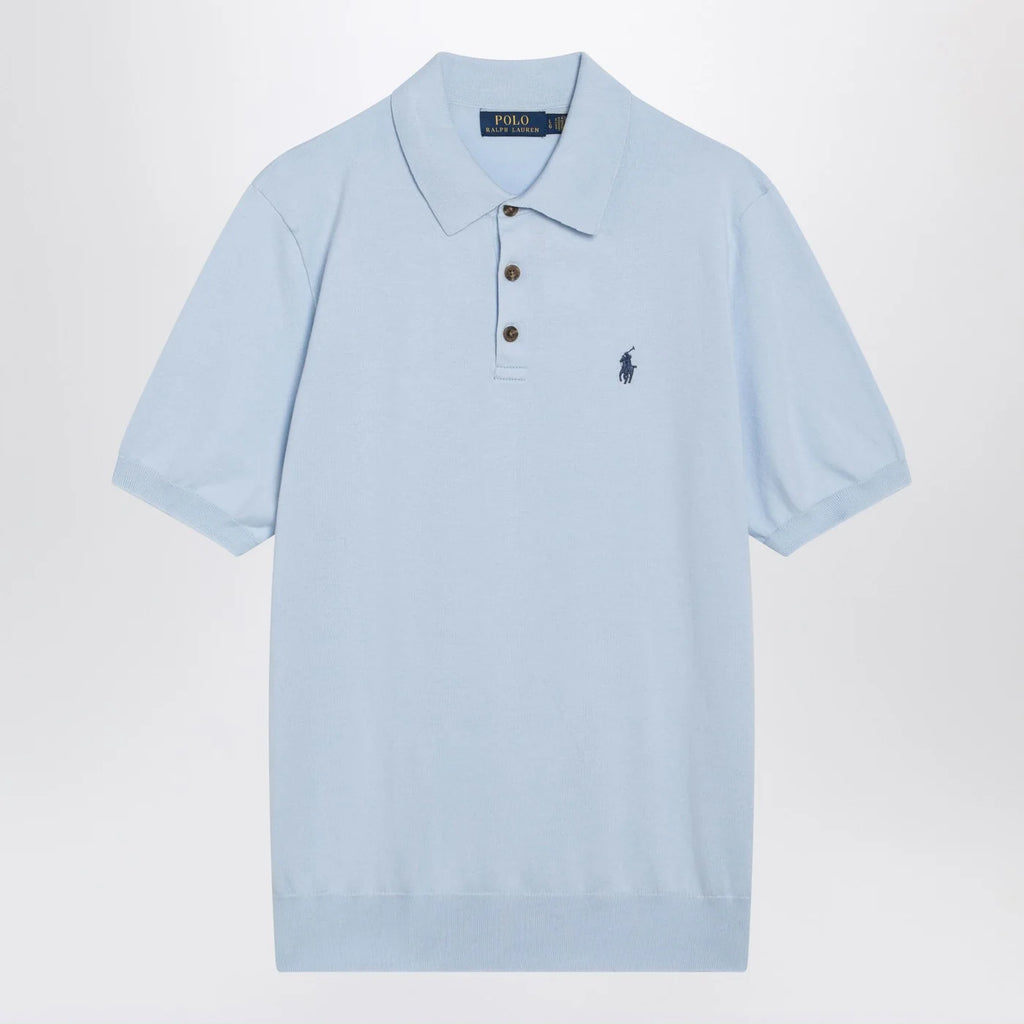 Polo Ralph Lauren Light blue cotton knit polo shirt