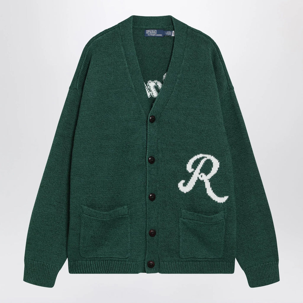 Polo Ralph Lauren Forest green cardigan with Ralph logo