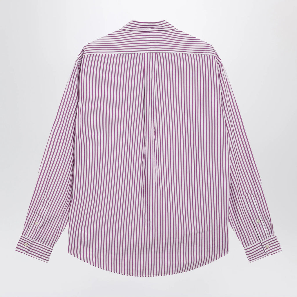 Polo Ralph Lauren White/purple striped Custom-Fit poplin shirt