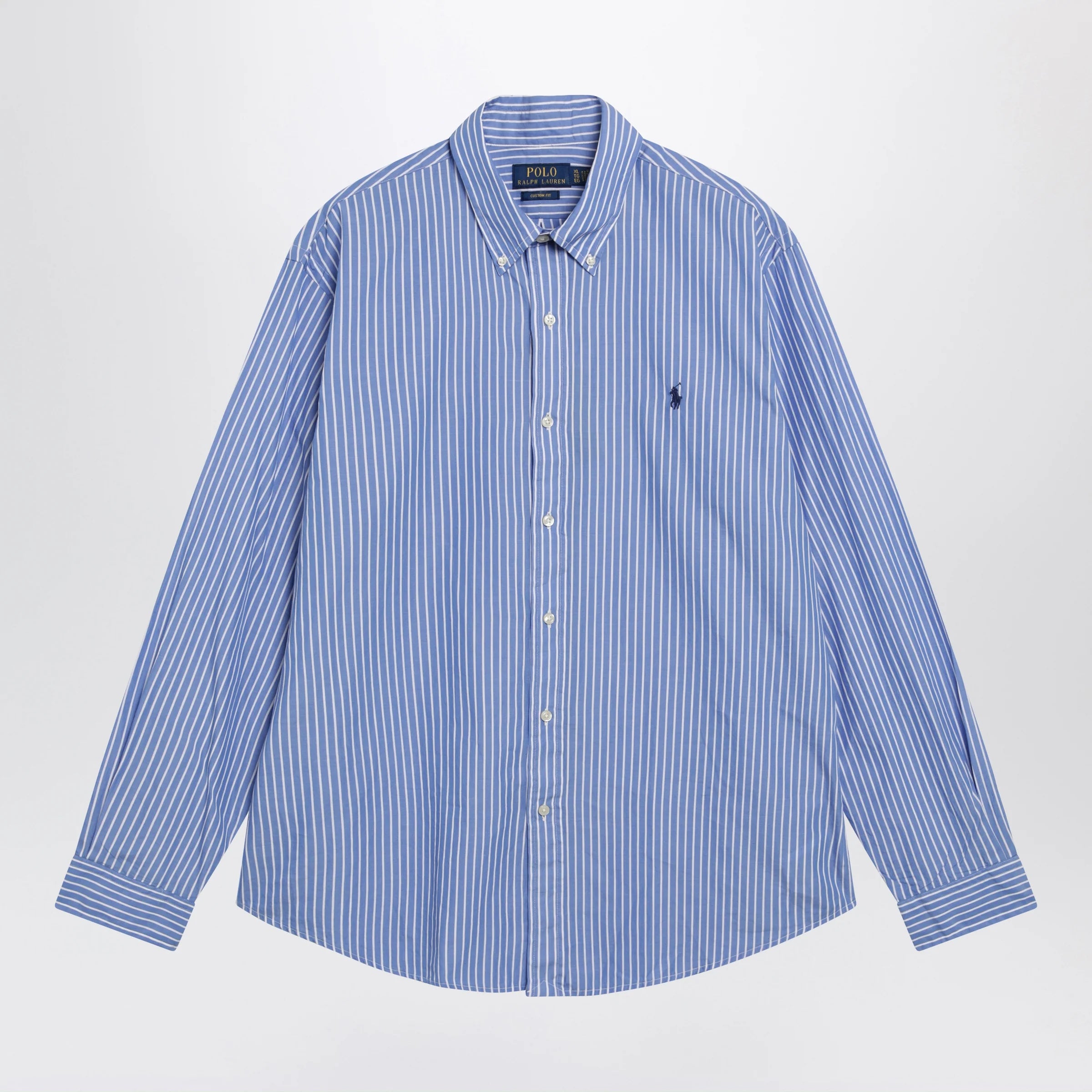 Polo Ralph Lauren White/blue striped Custom-Fit poplin shirt