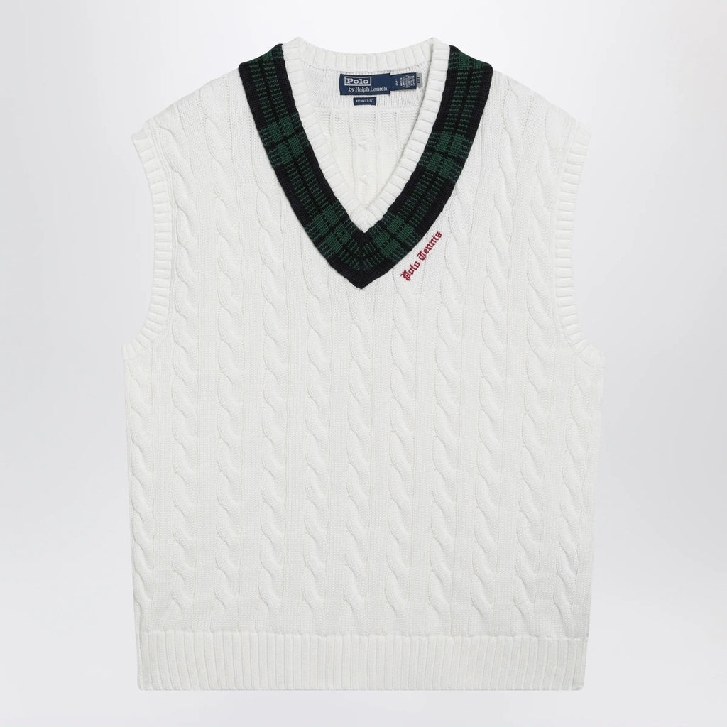 Polo Ralph Lauren Cream cable-knit Relaxed-Fit vest