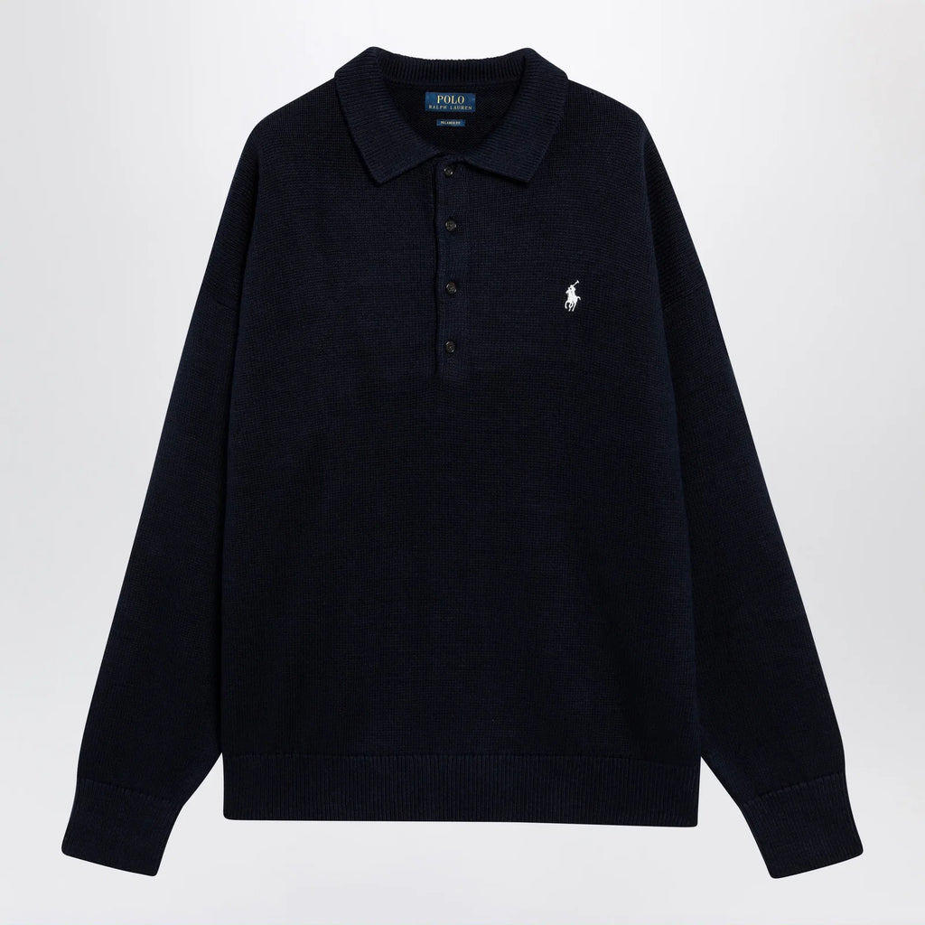 Polo Ralph Lauren Navy blue polo sweater with flag motif