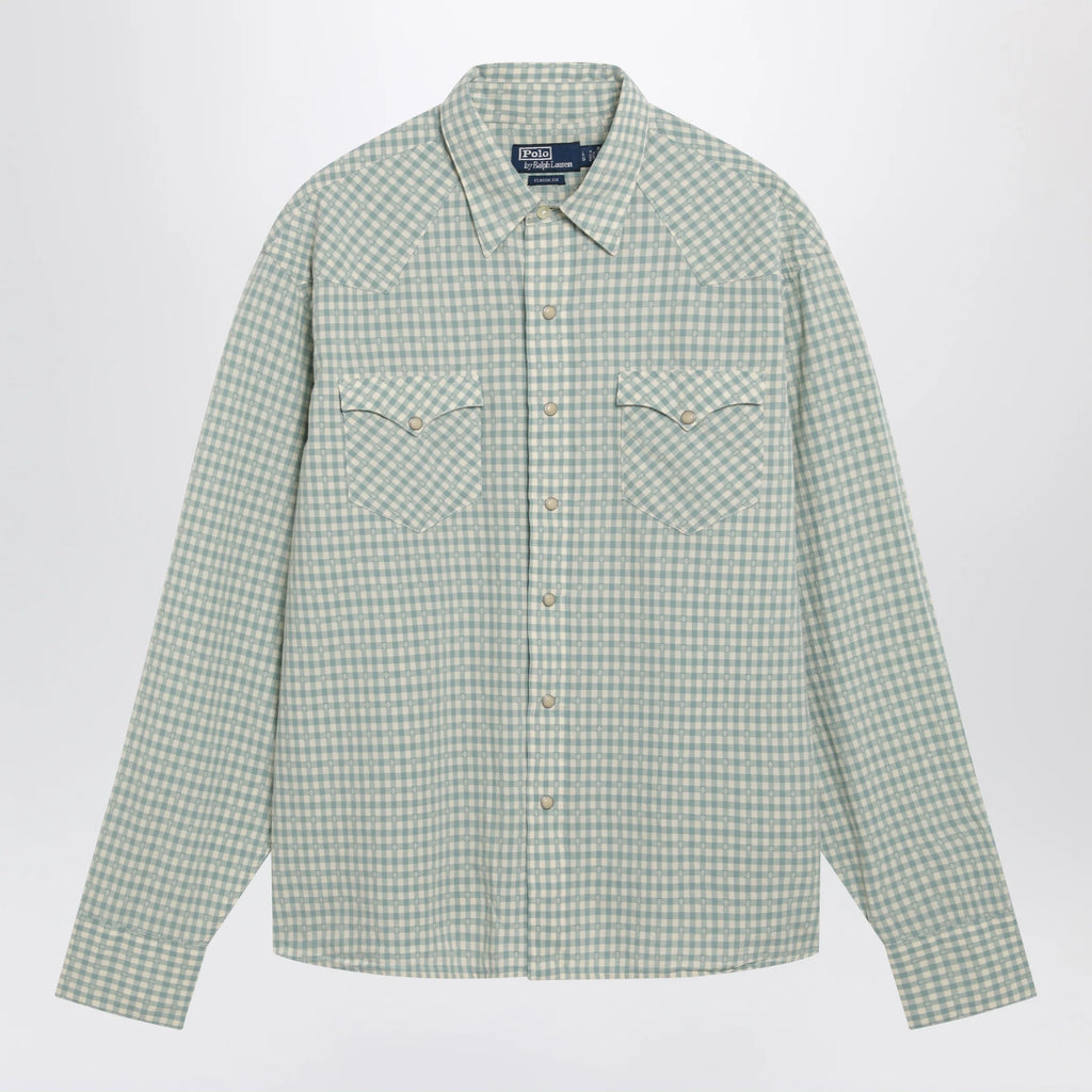 Polo Ralph Lauren White/green Classic-Fit madras western shirt